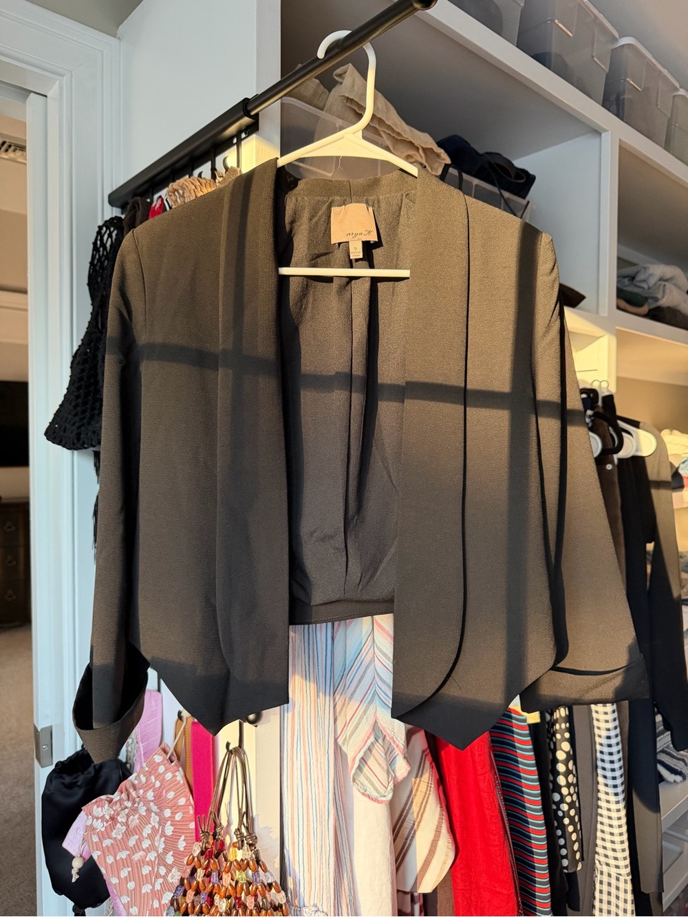 Black Open-Front Women’s Blazer Jacket